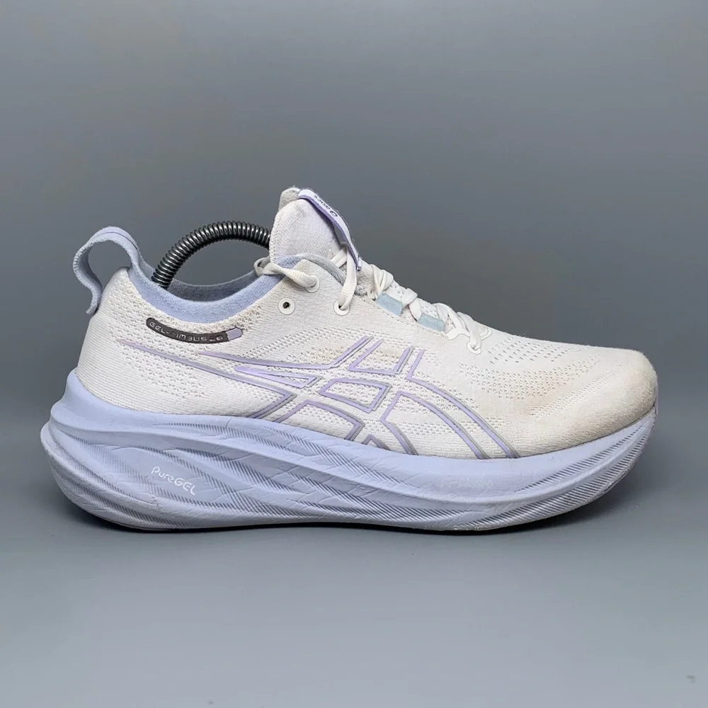 Asics Gel-Nimbus 26 White‎ Purple Running Shoes 1012B601 Women’s Sz 10 EU 42